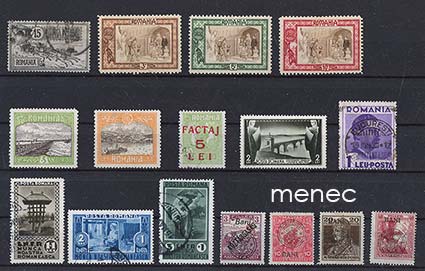 Romania, valikoima 1903-1935, 16 kpl 