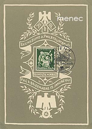 Saksa, Postimerkin päivä 1941, FDC korukortilla 