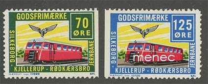 Tanska, Silkeborg - Kjellerup - Rödkaersbro jernbane, rautatiemerkkejä, 2 kpl 