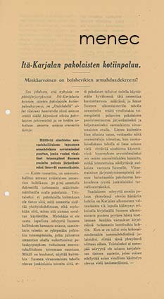Itä-Karjalan pakolaisten kotiinpaluu 