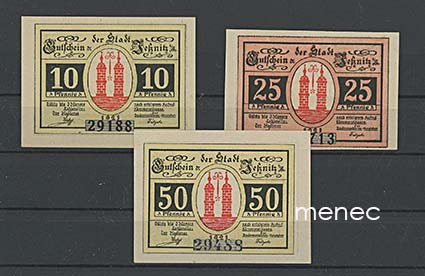 Saksa, pularahoja, Jessnitz, 3 kpl 