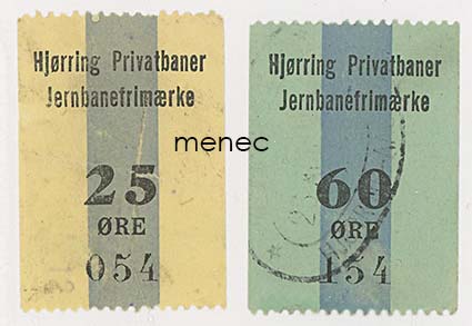 Tanska, Hjörring Privatbaner, rautatiemerkkejä, 2 kpl 