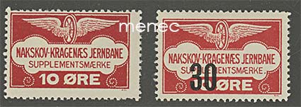 Tanska, Nakskov-Kragenaes Jernbane, rautatiemerkkejä, 2 kpl 