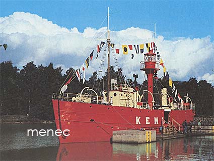 Helsinki, majakkalaiva Kemi, Suomen Merimuseo, joulu-taittokortti 