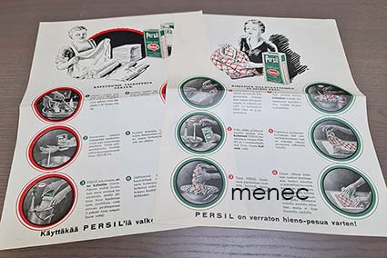 Persil-pesuaine, mainosjuliste, 2 kpl 