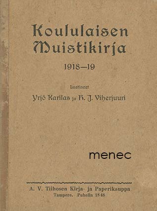 Koululaisen muistikirja 1918–19 