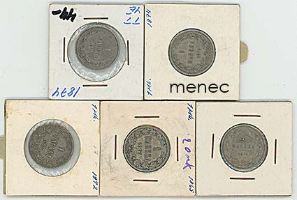 1 mk, 3x1974, 1865, 1892 