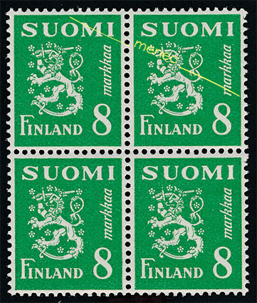 Yleismerkki 1950, 8 mk, nelilö 