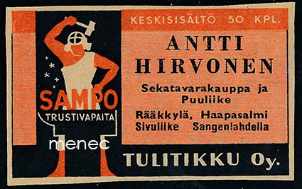 Seppä-etiketti, Antti Hirvonen, Rääkkylä 