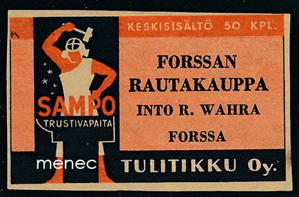 Seppä-etiketti, Forssan Rautakauppa Into H. Wahra 