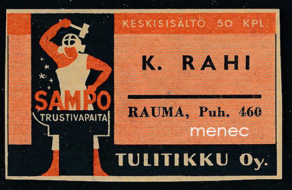 Seppä-etiketti, K. Rahi, Rauma 