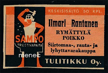 Seppä-etiketti, Ilmari Rantanen, Rymättylä, Poikko 