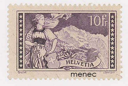 Sveitsi, vuorimaisema 1914, 10 Fr 