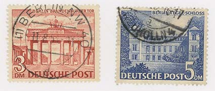 Saksa, Berliini, rakennussarja 1949, korkeimmat arvot 3 ja 5 DM 