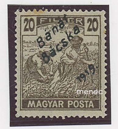 Unkari, liittoutuneitten miehittämä Bánát/Bácska 1919, 20 f 