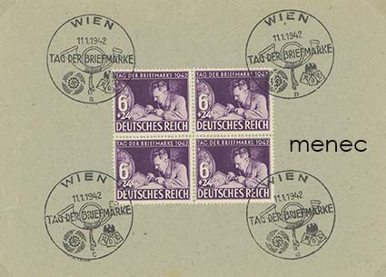 Saksa, Postimerkin päivä 1942. Teemamerkkinelilö, FDC 