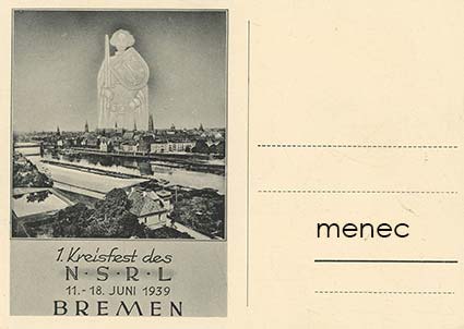 Saksa, Postimerkin päivä 1943. FDC Nationalsozialistischer Reichsbund für Leibesübungen -kortilla 