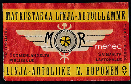 Tulitikkuetiketti, Linja-autoliikenne M. Ruponen 