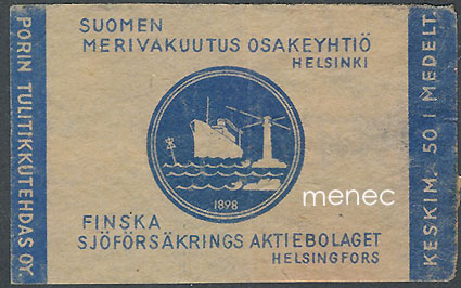 Tulitikkuetiketti, Suomen Merivakuutus Oy, Helsinki 