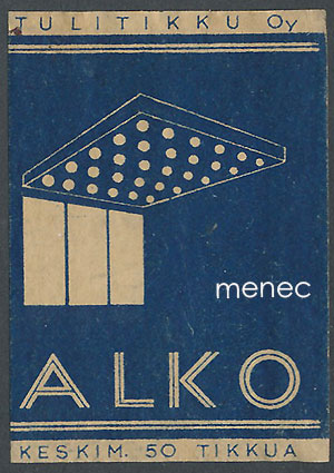 Tulitikkuetiketti, Alko 