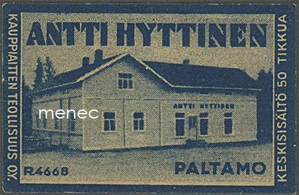 Kauppiasetiketti, Antti Hyttinen, Paltamo 
