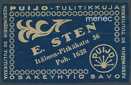 Kauppiasetiketti, E. Sten, Turku 