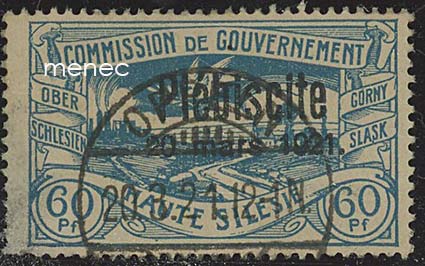 Saksa, Ylä-Sleesia, kansanäänestys-ylipainama 20.3.1921, 60 Pf, loisto 