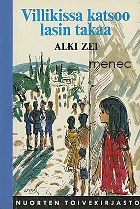 Zei, Alki - Villikissa katsoo lasin takaa 