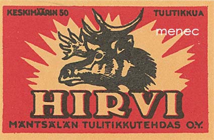Tulitikkuetiketti, Hirvi 