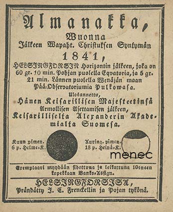 Almanakka 1841 
