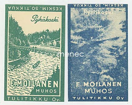 Kauppiasetiketti, E. Moilanen, Muhos, 2 kpl 