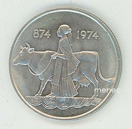 Islanti, 500 kr 1974, hopeaa 