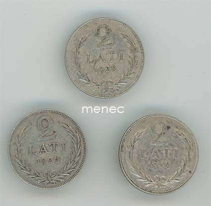 Latvia, 2 latia 1926, 3 kpl 