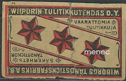 Tulitikkuetiketti Kolme tähteä 
