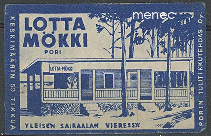 Tulitikkuetiketti, Lotta-Mökki, Pori 
