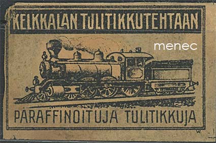Tulitikkuetiketti, höyryveturi 
