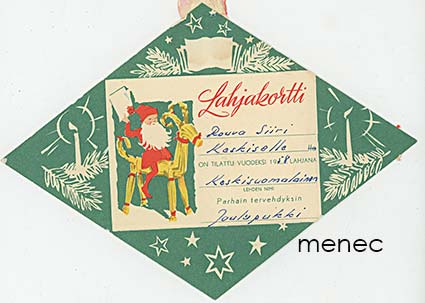 Kirjekortti, Yhtyneet Kuvalehdet -lahjakortti 1957 
