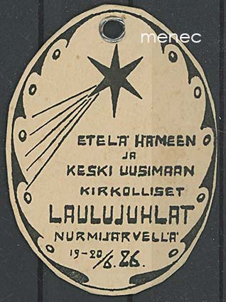 Rintamerkki, Etelä-Hämeen ja Keski Uusimaan kirkolliset laulujuhlat Nurmijärvellä 19.-20.6.1926 