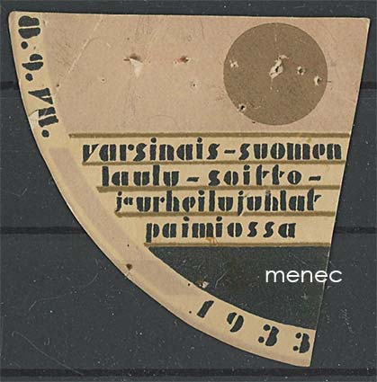 Rintamerkki, Varsinais-Suomen laulu-, soitto- ja urheilujuhlat Paimiossa 8-9.VIII.1933 