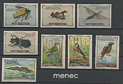 Saksa, Caillers/Kohler-suklaatehtaan keräilymerkkejä 100 vuoden takaa, 14 kpl 