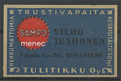 Kauppiasetiketti, Vilho Tenhonen, Rovaniemi 