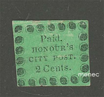 USA local, Honour's City Post, 2c 