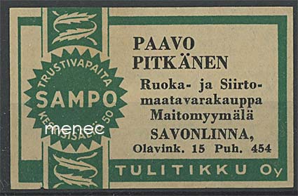 Kauppiasetiketti, Paavo Pitkänen, Savonlinna 