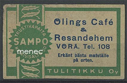 Kauppiasetiketti, Ölings Café & Resandehem, Vöyri 