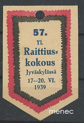 Rintamerkki, 57. Yl. Raittiuskokous Jyväskylässä 1939 