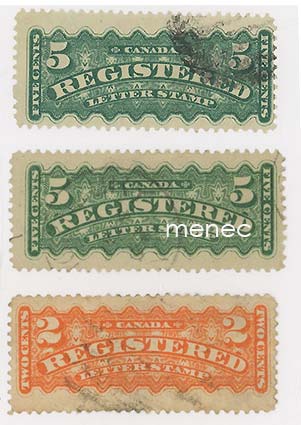 Kanada, kirjatun merkkejä 1875, 3 kpl 