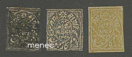 Iso-Britannia, Intia, Kashmir, 1866-1867 editio, 3 kpl 
