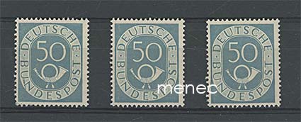 Saksa, käyttömerkki 1951, 50Pf, 3 kpl 