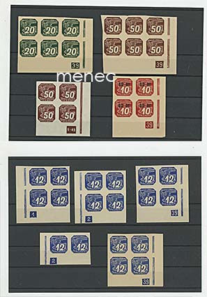 Saksa, Böömi-Määri, sanomalehtimerkkejä 1939, kulmaryhmiä levynumeroin 