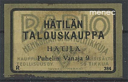 Kauppiasetiketti, Hätilän Talouskauppa 